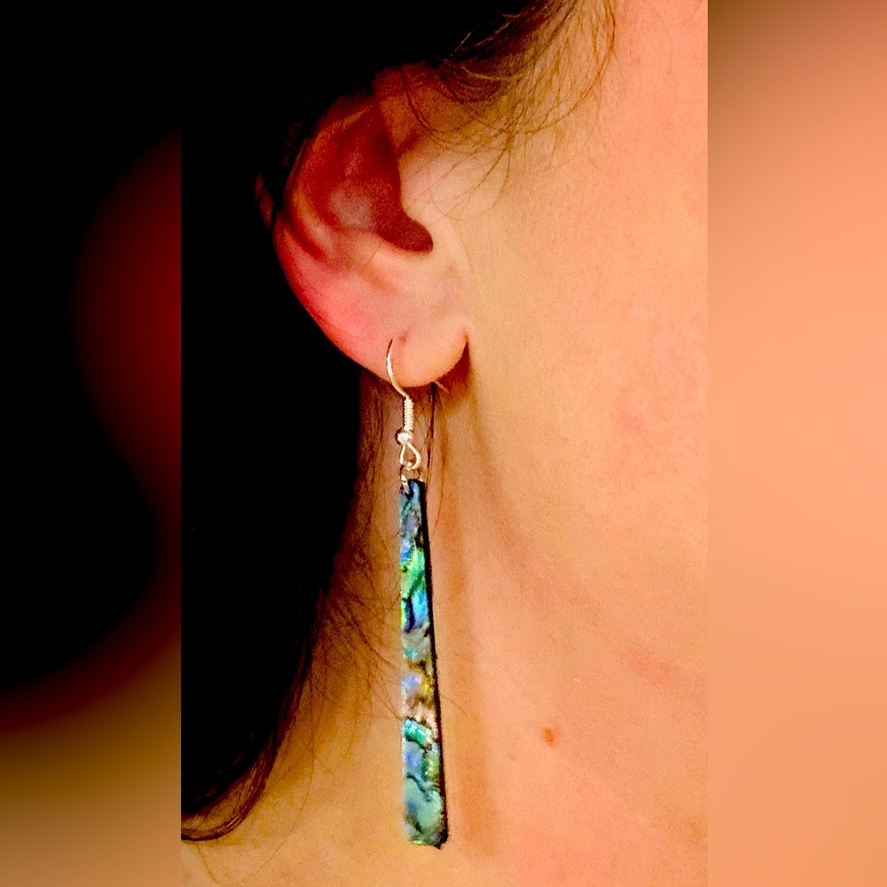 Abalone inspired resin earrings
